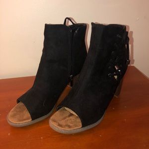 Black Open Toe Booties